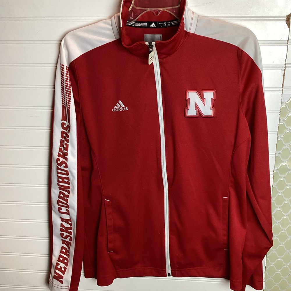 Adidas  Nebraska Cornhuskers Zip Front Jacket Sz L